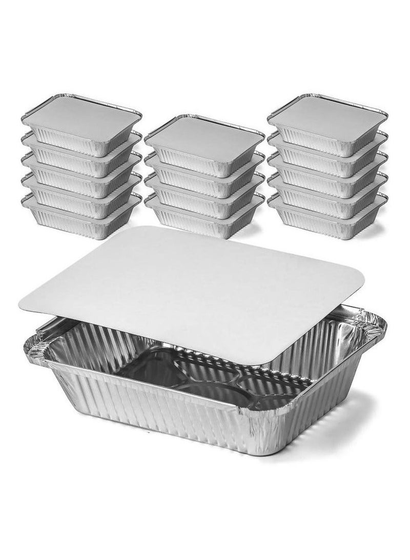 50 piece of non-stick Disposable aluminum foil baking Plate  reusable food-grade aluminum foil containers Size 26*19*6 - Image 2