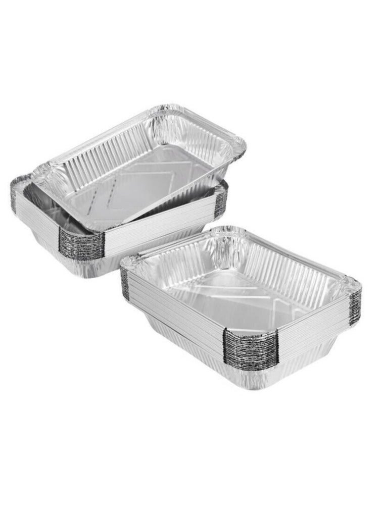 50 piece of non-stick Disposable aluminum foil baking Plate  reusable food-grade aluminum foil containers Size 26*19*6 - Image 5