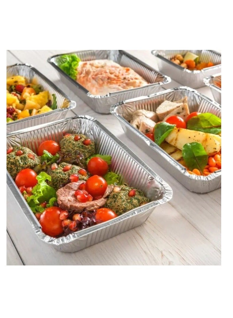 50 piece of non-stick Disposable aluminum foil baking Plate  reusable food-grade aluminum foil containers Size 26*19*6 - Image 3