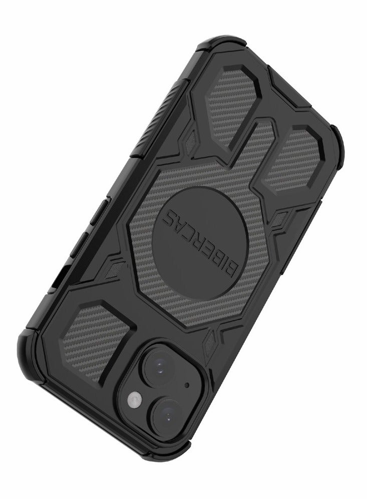 BIBERCAS For iPhone 15 Case Compatible with MagSafe Anti Drop TPU + PC Phone Cover - Black - Image 3