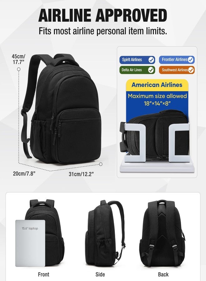 coofay Black College Backpacks for Women Lightweight Aesthetic Backpack for College Waterproof Laptop Backpack Rucksack Cute Travel Daypack Backpacks Simple Computer Bag for Men - Image 4