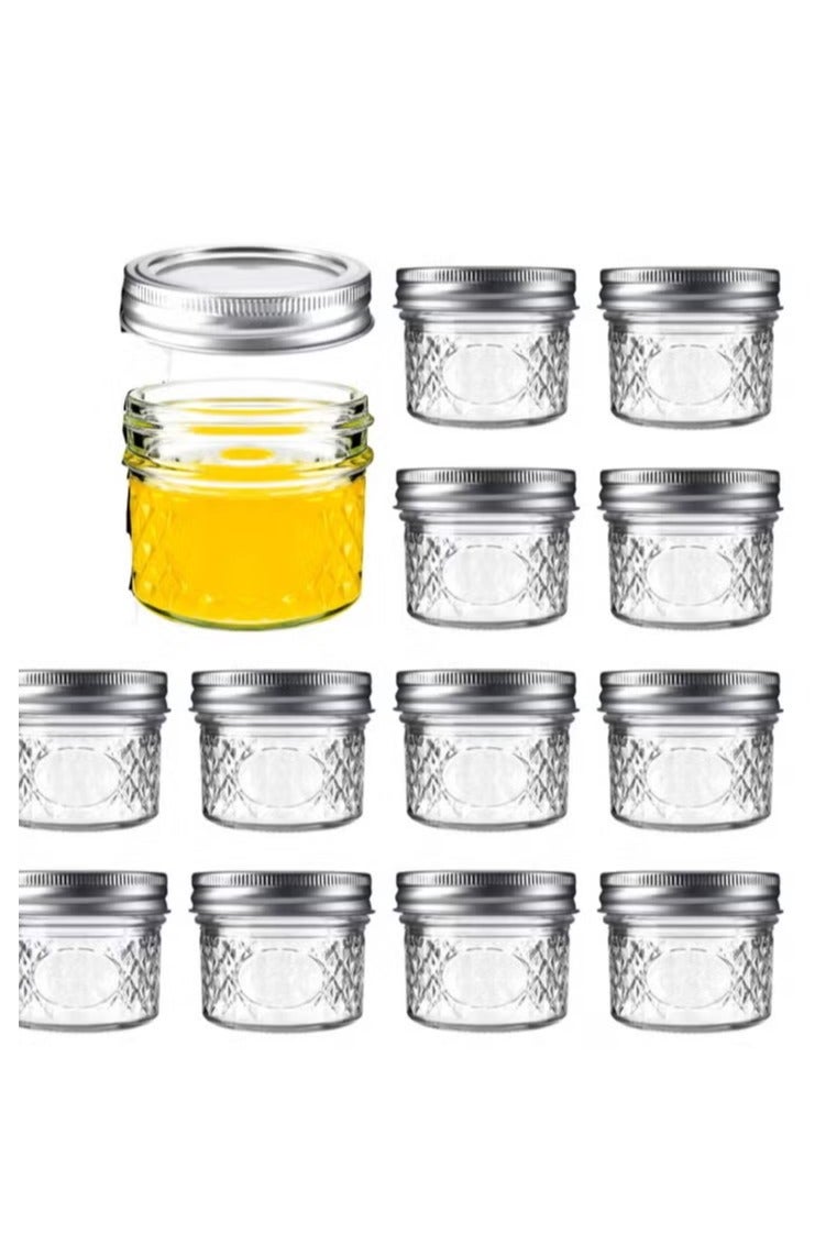 Mini Canning Jars 100Ml With Lids Small Glass Jars Ideal For Food Storage Jam Spice candle honey wedding Favors(12 Pack)