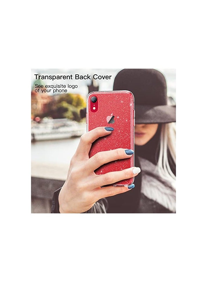 JETech Glitter Case for iPhone XR, 6.1-Inch, Bling Sparkle Shockproof Phone Bumper Cover, Cute Sparkly for Women and Girls (Clear) - Image 3