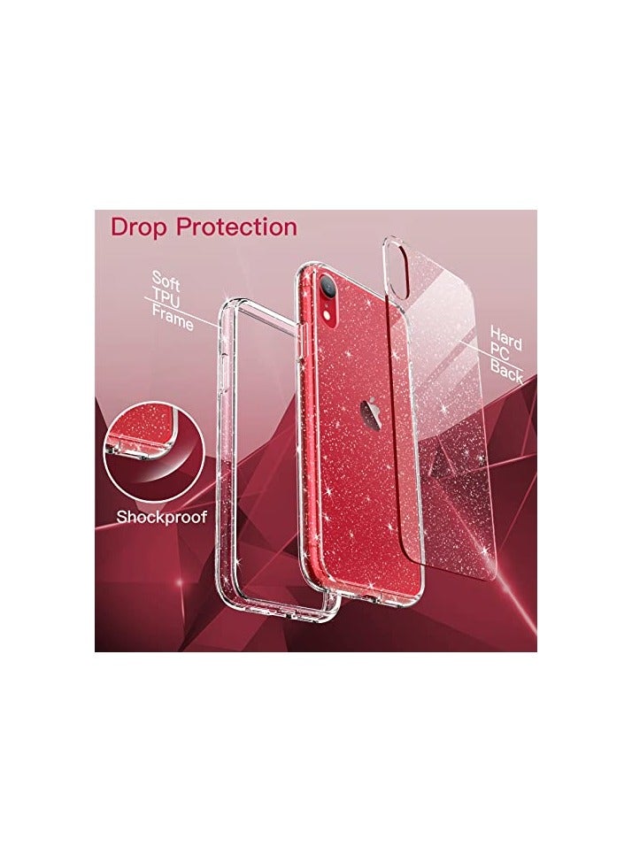 JETech Glitter Case for iPhone XR, 6.1-Inch, Bling Sparkle Shockproof Phone Bumper Cover, Cute Sparkly for Women and Girls (Clear) - Image 4