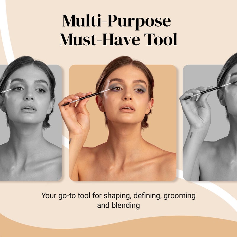 KESHIMA Eyebrow Brush Duo â€“ Premium Angled Eye Brow Brush & Spoolie â€“ Precision Eye Makeup Tool for Applying & Blending Powder, Gel & Liquids - Image 5