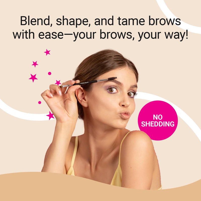 KESHIMA Eyebrow Brush Duo â€“ Premium Angled Eye Brow Brush & Spoolie â€“ Precision Eye Makeup Tool for Applying & Blending Powder, Gel & Liquids - Image 4