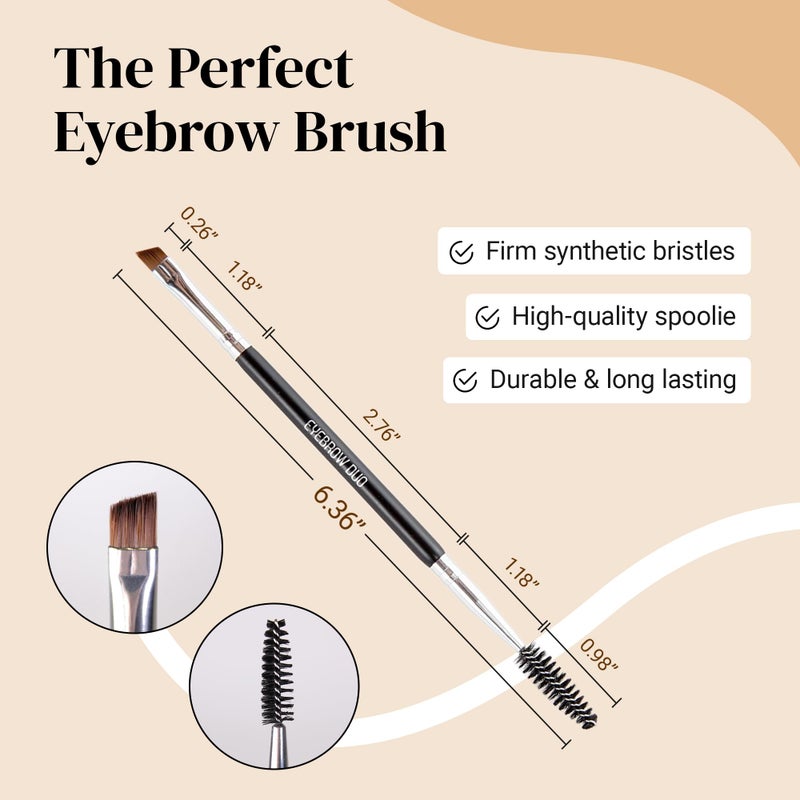 KESHIMA Eyebrow Brush Duo â€“ Premium Angled Eye Brow Brush & Spoolie â€“ Precision Eye Makeup Tool for Applying & Blending Powder, Gel & Liquids - Image 1