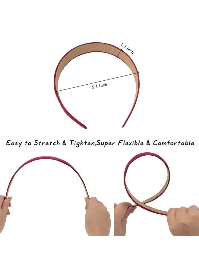 إسكدنيا 10 قطع من عصابات الرأس الساتان بعرض 1.3 بوصة، أحمر وأبيض وأسود ووردي وأرجواني، عصابة رأس للنساء والفتيات، عصابات شعر أنيقة غير قابلة للانزلاق، إكسسوارات أزياء العطلات، Diy، Diademas Coreanas Para M - Image 2