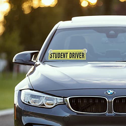 Frienda 3 Pieces Student Driver Signs with Suction Cups New Driver Stickers Please Be Patient Window Cling Magnet for Car Window Removable Reusable Gifts for Beginners Driving Learner - Image 5