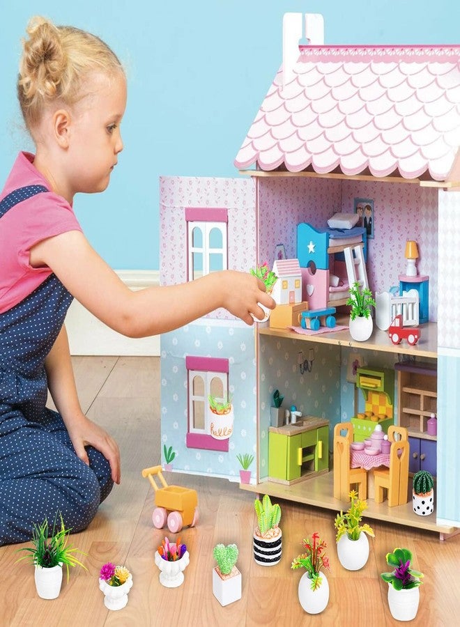 FFNIU 26Pcs Miniature Potted Plants, Mini Artificial Plants, 1:12 Scale Doll House Accessories, Suitable for Dollhouse Decoration, Christmas Birthday Present, DIY Handicrafts - Image 4