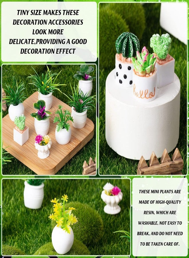 FFNIU 26Pcs Miniature Potted Plants, Mini Artificial Plants, 1:12 Scale Doll House Accessories, Suitable for Dollhouse Decoration, Christmas Birthday Present, DIY Handicrafts - Image 2