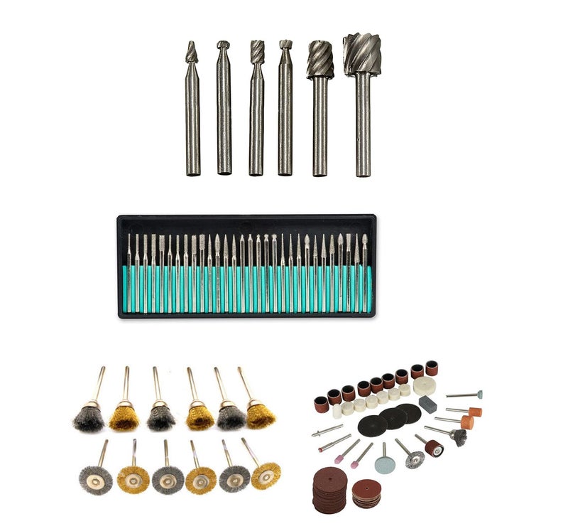 Digital Craft Digital Craft Rotary Tool Accessories Kit Mini Drill Bit Set with 32mm Mandrel in Electric Drill with 105Pc Rotary Tool Set 12Pc Wire Brush 30Pc Diamond Burs 6pc HSS Rotary Burs  - Image 1