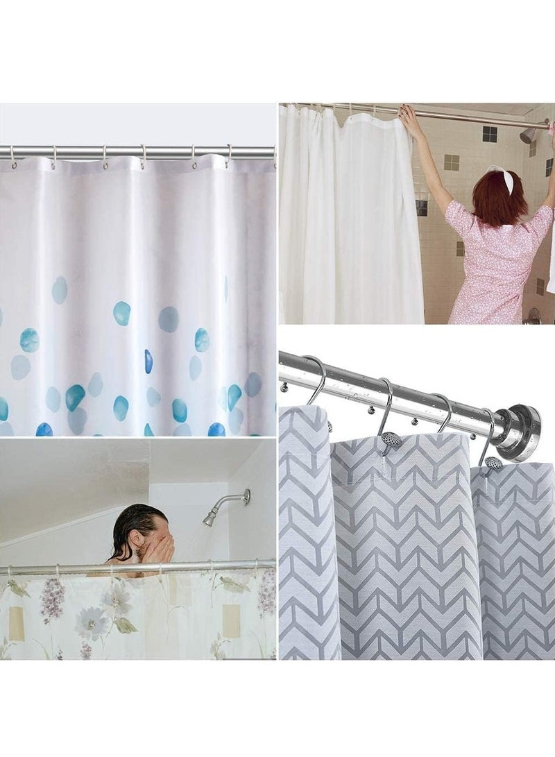 RATSAW Adjustable Tension Shower Curtain Rod Stainless Steel Telescopic Curtain Pole No Drilling Required,  Extendable Clothes Rail 150-260cm - Image 4