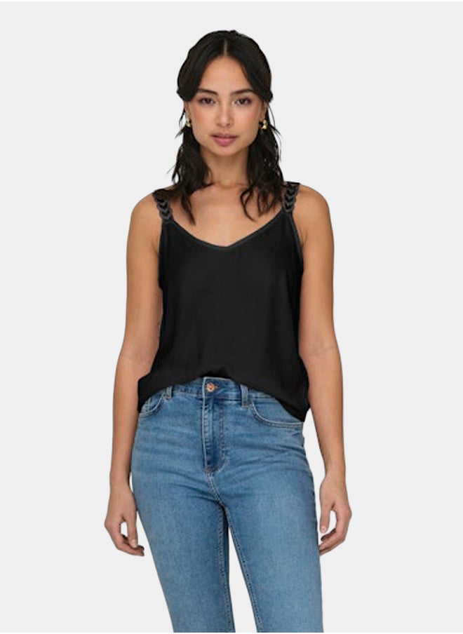 ONLY Onltilde S/L Lace Mix Top Jrs  - Image 1