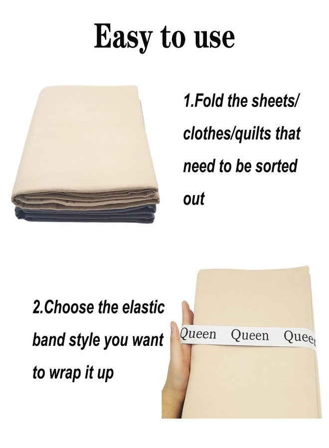 Maletnd 12 Pieces Bed Sheet Organizer Bands, Closet Organization Sheet Straps, Linen Labels Bedding Bands, Elastic Bed Sheet Storage Sheet Keepers （6PcsQueen 6PcsKing ） - Image 5