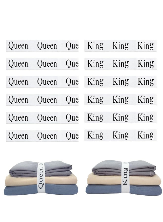Maletnd 12 Pieces Bed Sheet Organizer Bands, Closet Organization Sheet Straps, Linen Labels Bedding Bands, Elastic Bed Sheet Storage Sheet Keepers （6PcsQueen 6PcsKing ） - Image 1