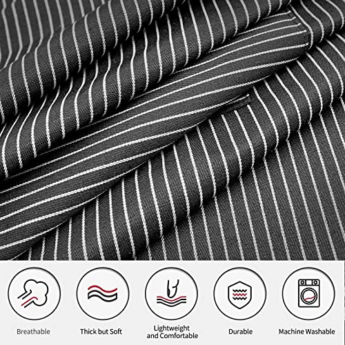 NLUS 2 Pack Kitchen Cooking Aprons, Adjustable Bib Soft Chef Apron with 2 Pockets for Men Women (Brown/Dark Black Strips) - Image 3