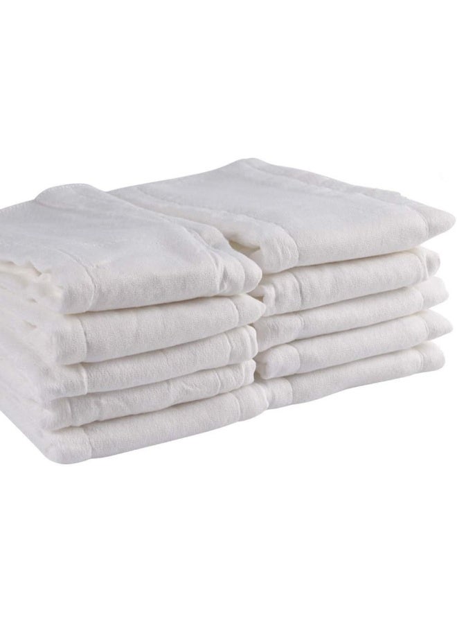 Fasoar Prefold Cloth Diapers - 100% Unbleached Premium Cotton, 3 Ply Baby Washable Diaper Covers for Babies to Toddlers Multi-Use (10-35 lbs) 5/6/10/12 Count Onesize White - Image 1