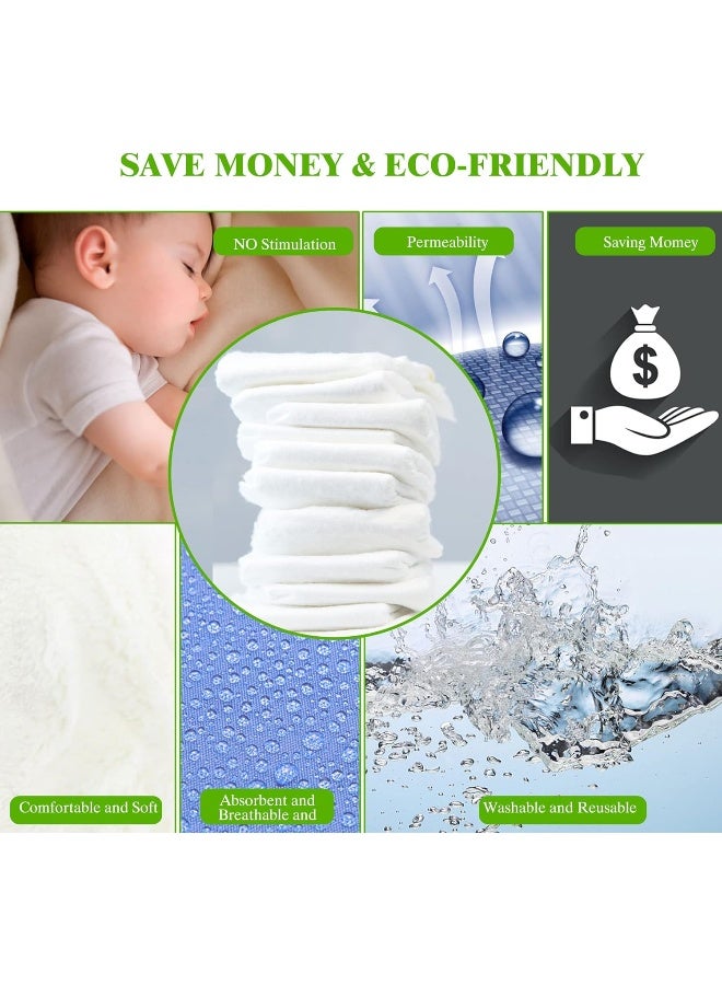 Fasoar Prefold Cloth Diapers - 100% Unbleached Premium Cotton, 3 Ply Baby Washable Diaper Covers for Babies to Toddlers Multi-Use (10-35 lbs) 5/6/10/12 Count Onesize White - Image 3