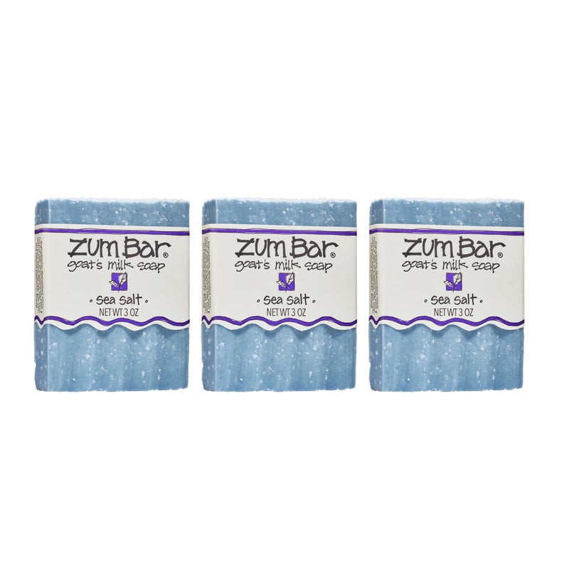 Indigo Wild Zum Goats Milk Soap Bar  Bar Soap for Hands  Body Made with Essential Oils  3 oz  Sea Salt 3 Pack