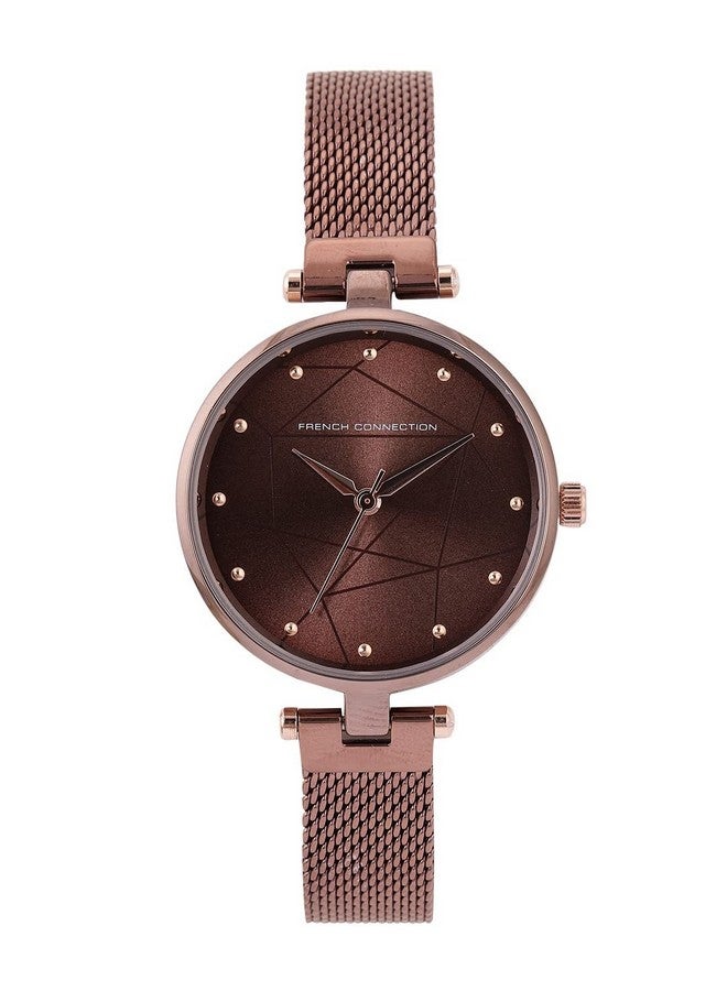 French Connection Stainless Steel Analog Brown Dial Women's Watch-Fcn00028E, Band_Gray - Image 1
