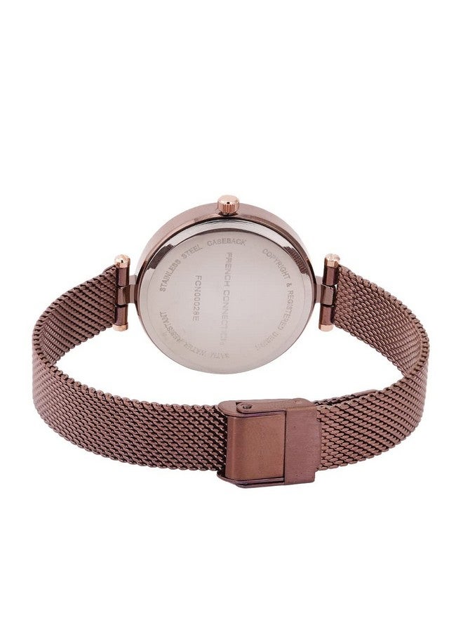 French Connection Stainless Steel Analog Brown Dial Women's Watch-Fcn00028E, Band_Gray - Image 3
