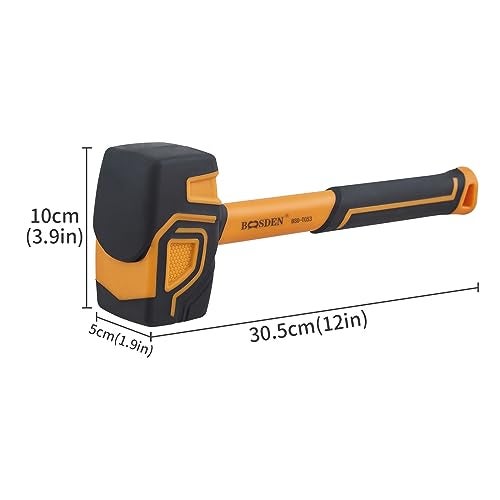 BOOSDEN Rubber Mallet, 20 oz Rubber Mallet Hammer, Rubber Hammer with Hook, Mallet Hammer with Solid Head & Ergonomic Grip Handle, Soft Face Hammer, No Damage for Flooring, Woodworking and Camping - Image 2