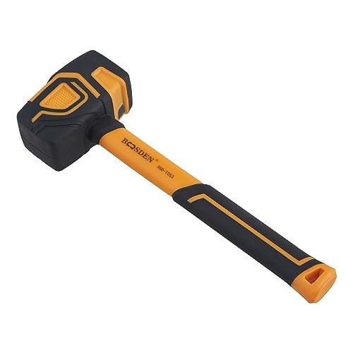 BOOSDEN Rubber Mallet, 20 oz Rubber Mallet Hammer, Rubber Hammer with Hook, Mallet Hammer with Solid Head & Ergonomic Grip Handle, Soft Face Hammer, No Damage for Flooring, Woodworking and Camping - Image 1
