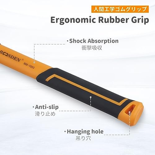 BOOSDEN Rubber Mallet, 20 oz Rubber Mallet Hammer, Rubber Hammer with Hook, Mallet Hammer with Solid Head & Ergonomic Grip Handle, Soft Face Hammer, No Damage for Flooring, Woodworking and Camping - Image 4