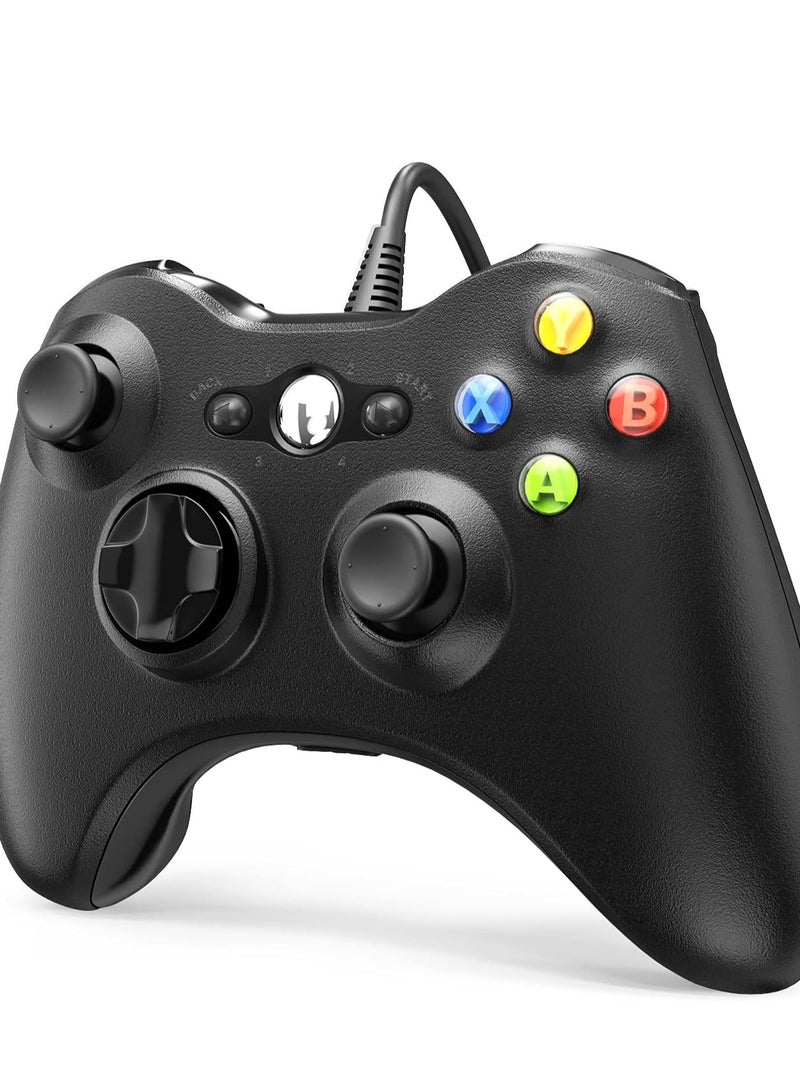 Wired Controller for Xbox 360, Game Controller for 360 with Dual-Vibration Turbo Compatible with Xbox 360/360 Slim and PC Windows 7,8,10,11 (Black)  - Image 2