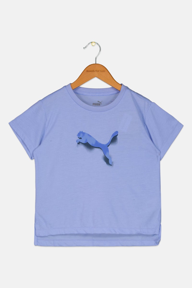 PUMA Kids Girl Brand Logo Tee, Lavender - Image 1