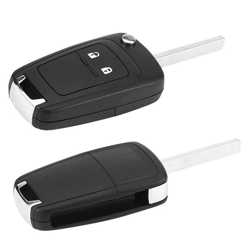 2 Button Foldable Key Fob Shell Replacement For Car Key Black - Image 3