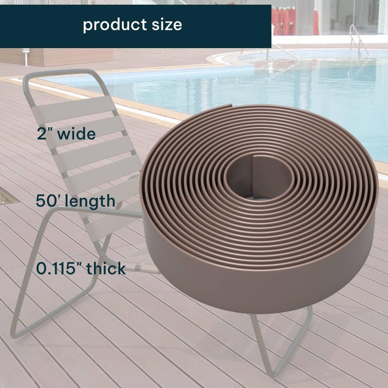 KOMORAX 2 Inch Wide, 50ft Long Vinyl Strap - Replacement Straps for Patio Chairs - Vinyl Strapping for Patio Furniture Repair - Durable Seat Repair Kit for Lawn Chairs, Outdoor Furniture (Adobe) - Image 3