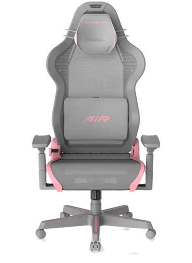 DXRacer - DXRacer Air 3 Gaming Chair, Ultra-Breathable Mesh, Adjustable Armrests, Magnetic Lumbar Support, Memory Foam Headrest, Modular Design, Pink & Grey - Image 1