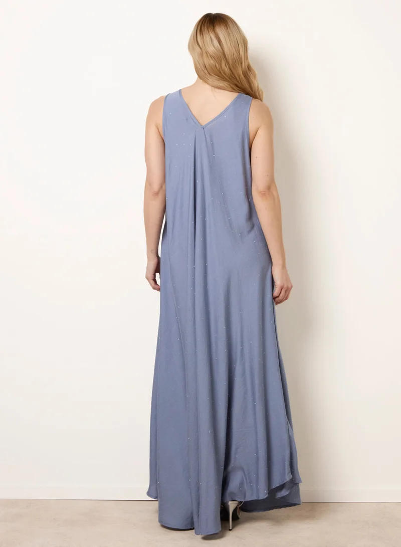بلو فانيلا Diamante V Neck Dress