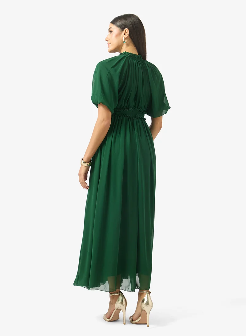جولدن ابل Half Sleeve Round Neck Maxi Dress