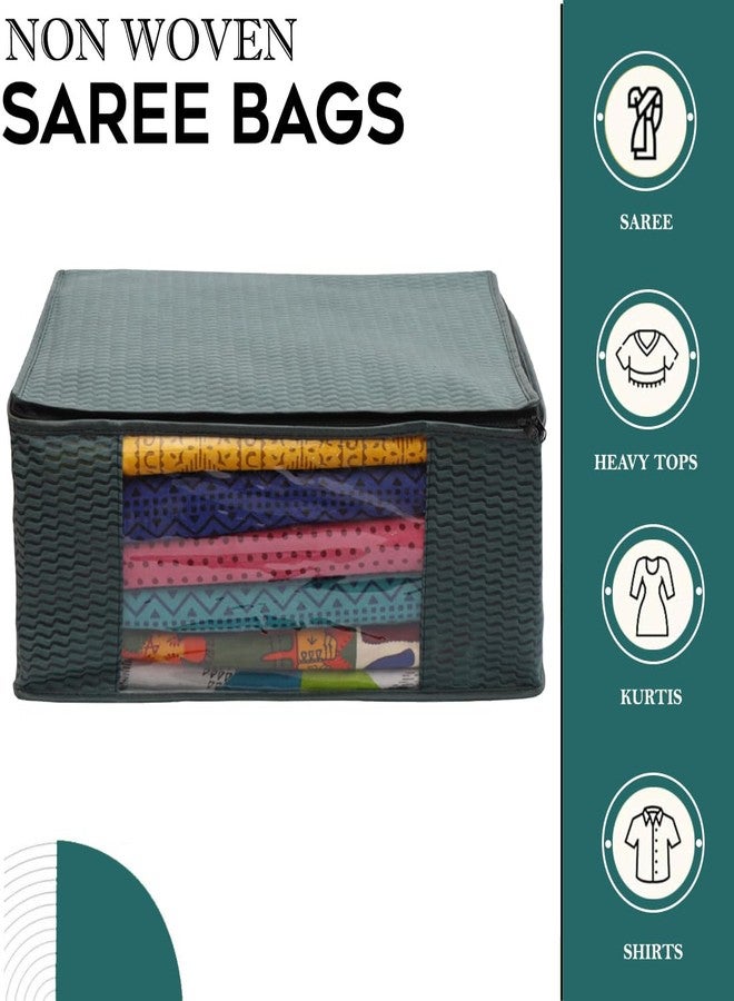 SHAPING FABRIC Garment Cover Non-Woven 90 GSM with Transparent Window & Double Metal Zipper - Pack of 3 | Dustproof Clothes Storage Bag for Sarees, Suits, Jackets, Shirts SBXLRL152493517524148524683 - Image 2
