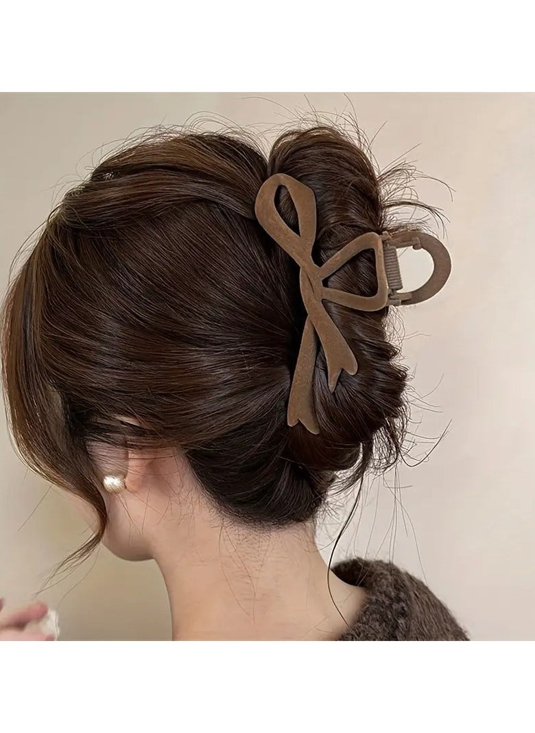 Goolsky 3pcs Luxury Velvet Hair Clips With Butterfly Knot And Hollow Design, Elegant Hair Styling Accessories For Women, Perfect For Back To School  - Image 4