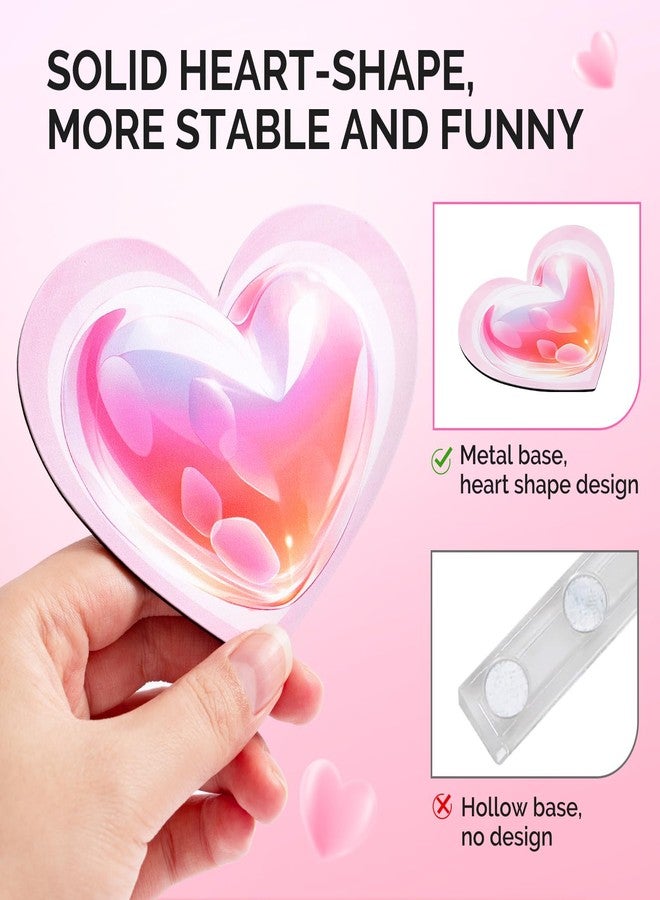 MelodySusie Nail Stand for Press Ons, Super Pink Heart Shape Magnetic Base for Painting Display with Brush Holder And Reusable Double-Sided Tape for Home DIY Salon Supplies - Image 2