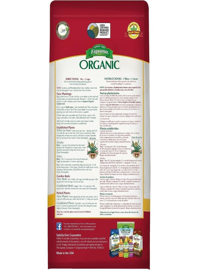 Espoma Organic Holly-Tone 4-3-4 Natural & Organic Evergreen & Azalea Plant Food; 4 lb. Bag; The Original & Best Fertilizer for All Acid Loving Plants Including Rhododendrons & Hydrangeas. Pack of 2 - Image 2