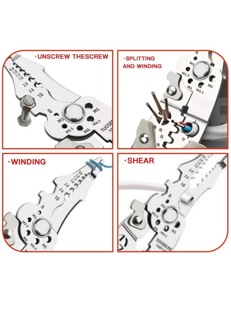 2025 New Multifunctional Wire Stripper Crimper Cable Cutter Pliers, Professional Electrical Wire Stripping Tool, Multipurpose Wire Stripper for Electrical Cable Cutting - Image 4