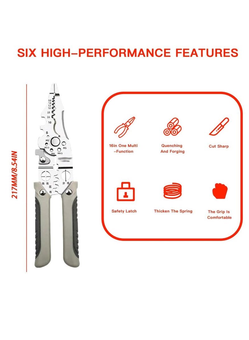 2025 New Multifunctional Wire Stripper Crimper Cable Cutter Pliers, Professional Electrical Wire Stripping Tool, Multipurpose Wire Stripper for Electrical Cable Cutting - Image 3