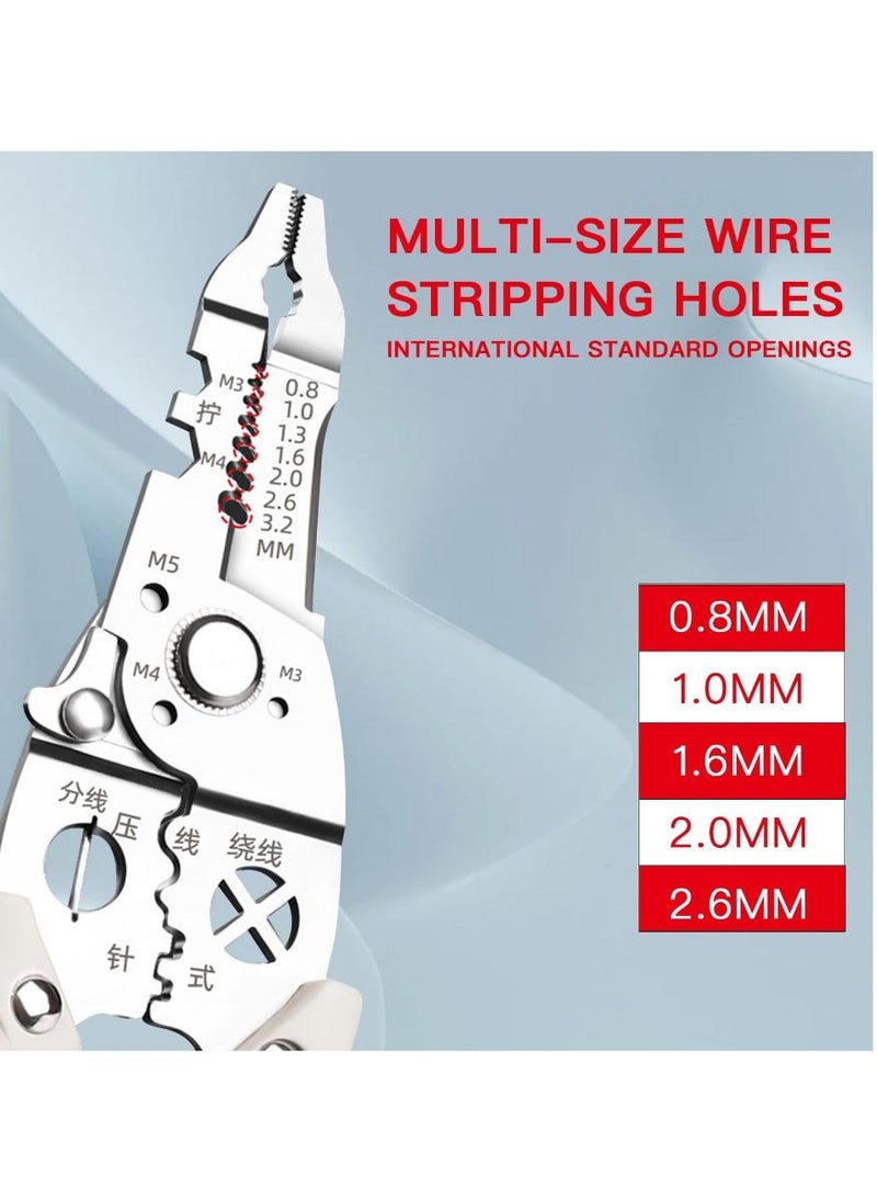 2025 New Multifunctional Wire Stripper Crimper Cable Cutter Pliers, Professional Electrical Wire Stripping Tool, Multipurpose Wire Stripper for Electrical Cable Cutting - Image 5