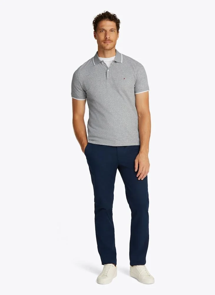 TOMMY HILFIGER Regular Fit Linen Short Sleeve Polo