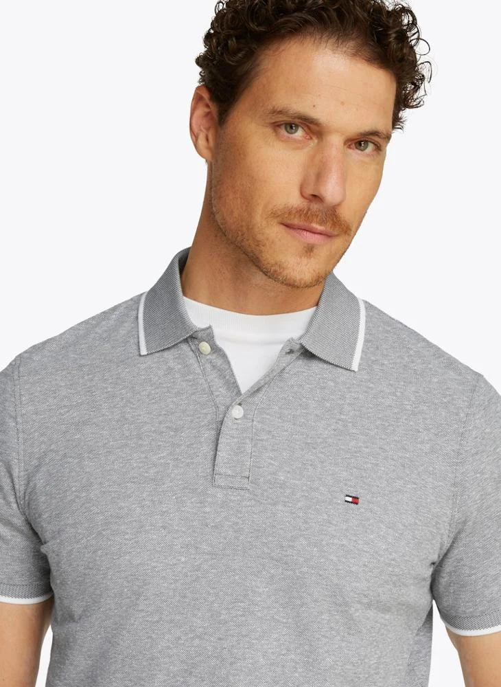 TOMMY HILFIGER Regular Fit Linen Short Sleeve Polo