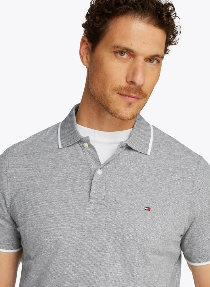 TOMMY HILFIGER Regular Fit Linen Short Sleeve Polo  - Image 3