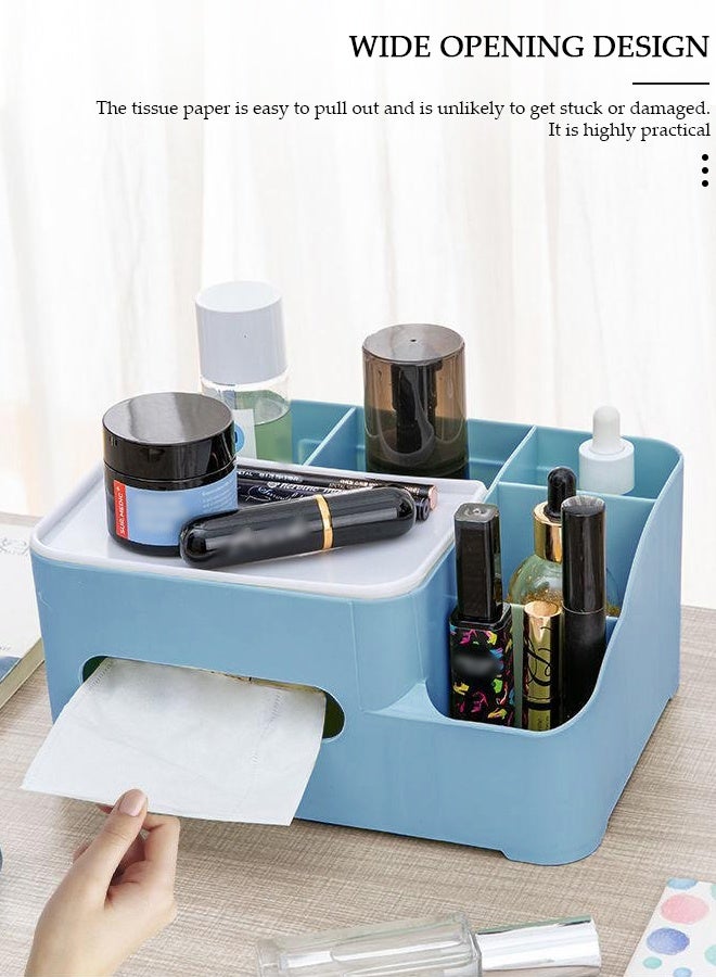 DUNISO Rectangular Multifunctional Tissue Box Cover Holder with Storage Napkin Tissue Box Holder with Stationery Remote Control Box Decorative Tissue Pen Remote Organizer for Home Office Car Restaurant - Image 4