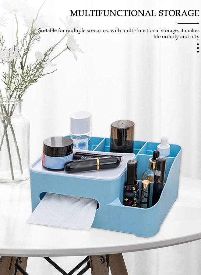 DUNISO Rectangular Multifunctional Tissue Box Cover Holder with Storage Napkin Tissue Box Holder with Stationery Remote Control Box Decorative Tissue Pen Remote Organizer for Home Office Car Restaurant - Image 3