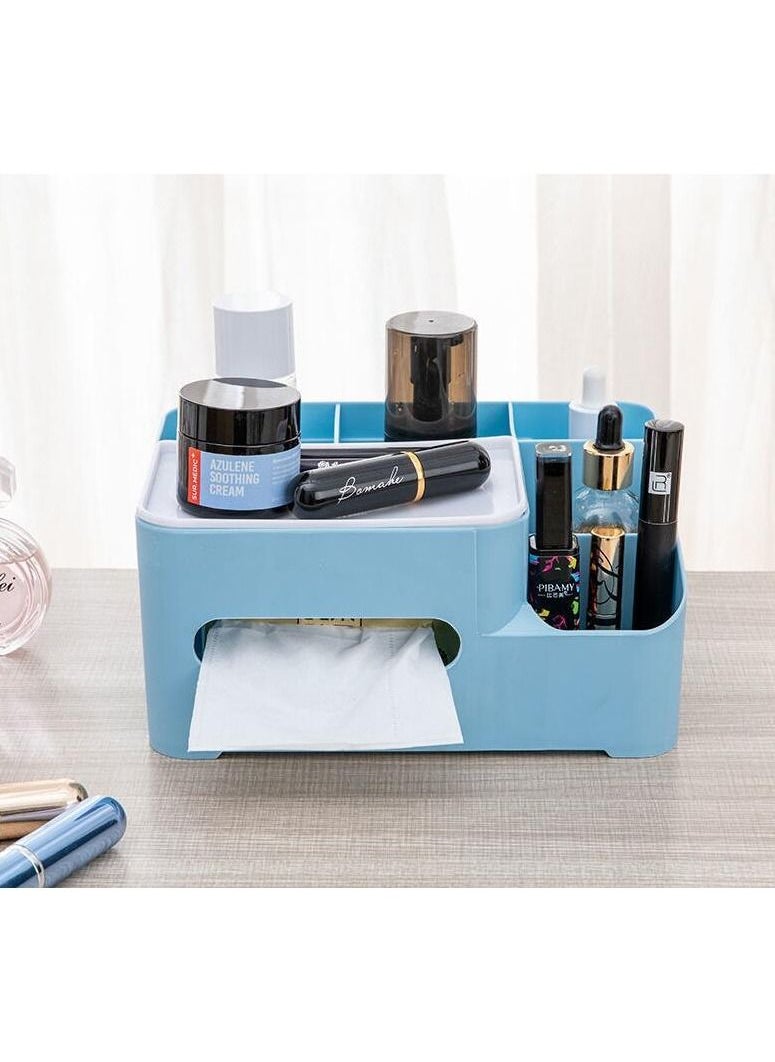 DUNISO - Rectangular Multifunctional Tissue Box Cover Holder with Storage Napkin Tissue Box Holder with Stationery Remote Control Box Decorative Tissue Pen Remote Organizer for Home Office Car Restaurant - Image 1
