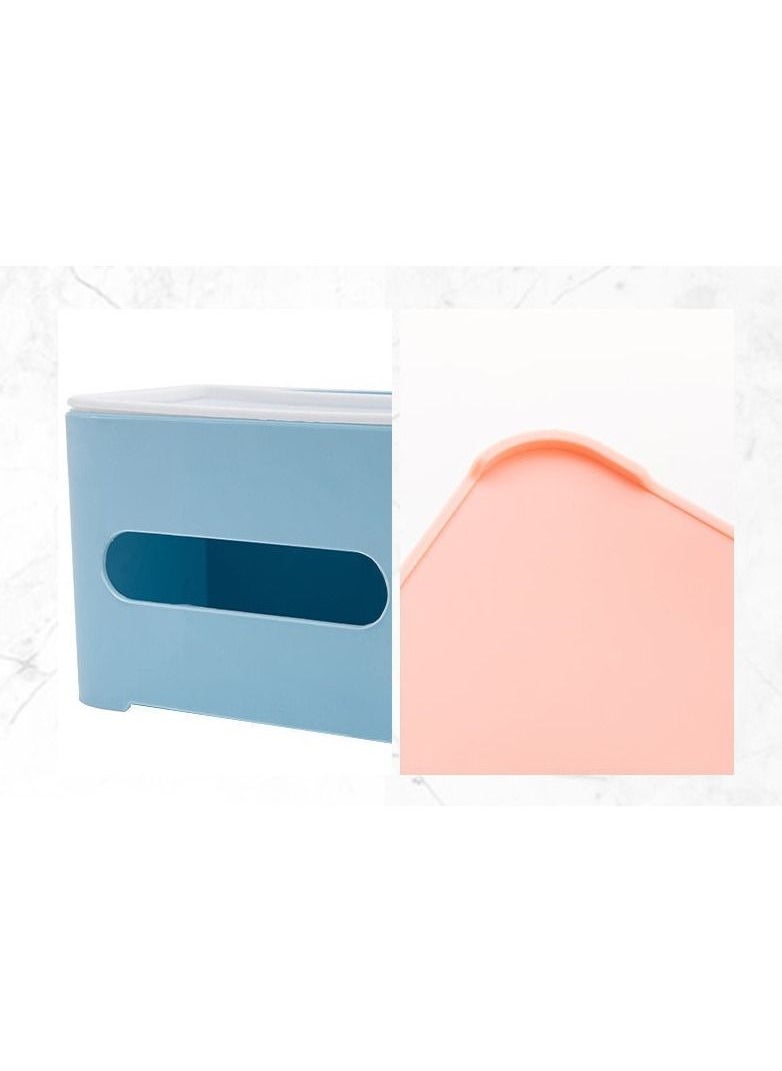 DUNISO - Rectangular Multifunctional Tissue Box Cover Holder with Storage Napkin Tissue Box Holder with Stationery Remote Control Box Decorative Tissue Pen Remote Organizer for Home Office Car Restaurant - Image 1